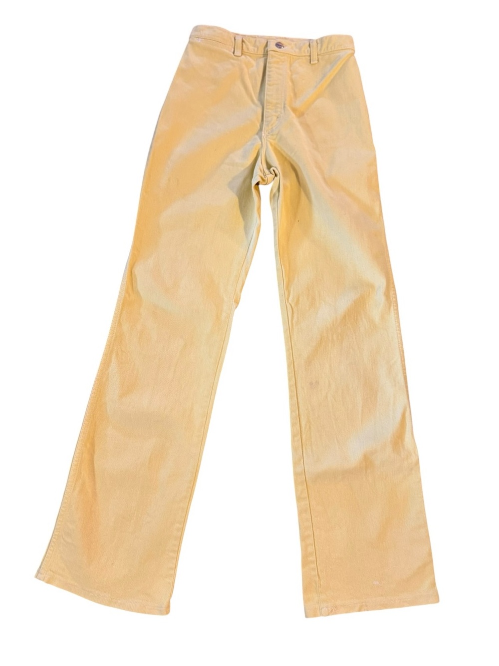 Vtg 80s Wrangler Yellow Straight Jeans High Rise 29x33 Western 70s
